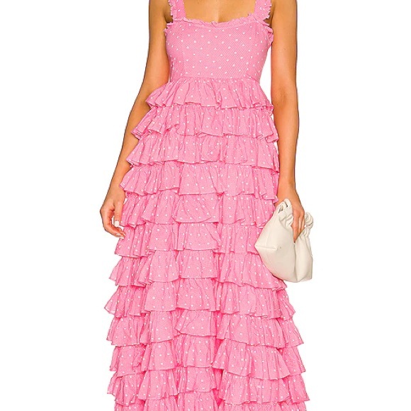 Love Shack Fancy Pink Ruffled Maxi Dress - Picture 2 of 4